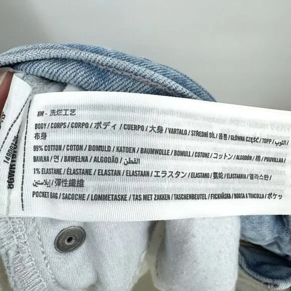 Abercrombie and Fitch The Dad Shorts Denim 10 Blue White High Rise Retro Y2K - Picture 6 of 6